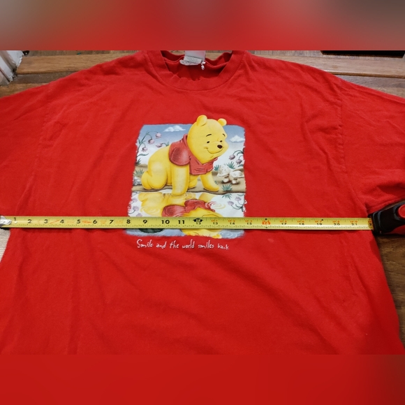 Vintage 90s Disney Store Winnie The Pooh Smile Men's Tee Shirt XL Red USA Made - Picture 6 of 8